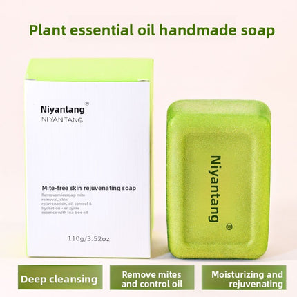 Manufacturer Wholesale Tea Tree Essential Oil Soap Mite Removal Handmade Soap Facial Cleansing Bathing Makeup Removal Unisex Gold Powder Face Soap