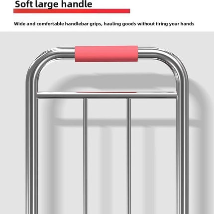 Hand-Pulled Cart Foldable Portable Luggage Cart Grocery Pulling Small Push Cart