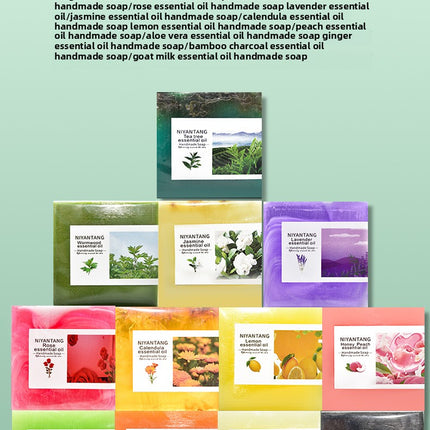 Niyantang Floral Plant Essential Oil Handmade Soap Aloe Vera Handmade Soap Rose Honey Face Wash Oil Control Cleansing Handmade Soap