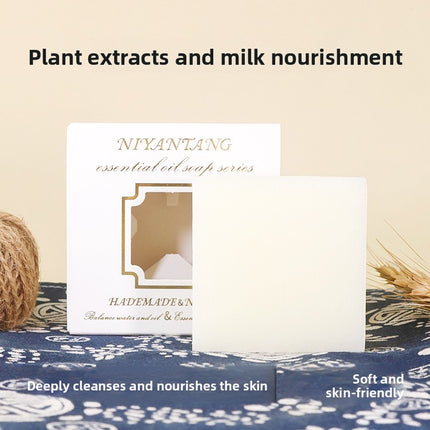 Goat Milk Essential Oil Soap Cleansing Bath Soap Gentle Cleansing Mite Removal Face Soap Nourishing Whitening Skin Care Handmade Soap