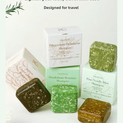 Shampoo Soap Sample Herbal Plant Platycladus Arborvitae Leaf Shampoo Soap Bar Travel Size Mini Portable Travel Hotel Small Soap