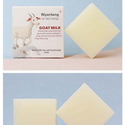 Goat Milk Silk Drawing Soap Sea Salt Handmade Soap Cleansing Bath Essential Oil Soap Children's Bath Soap One Piece Dropshipping
