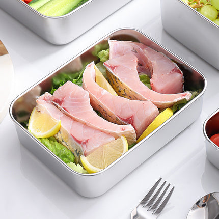 316 Stainless Steel Food Storage Containers with Lids - Food Grade Fridge Organizer, Leak-Proof