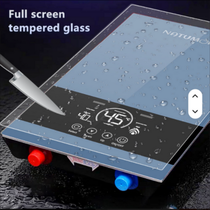 8500W Blue Instant Water Heater, Cast Aluminum Heating Element, Intelligent Temperature Control, LED