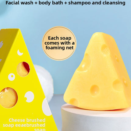 Niyantang Cheese Soap TikTok Same Style Bath and Face Soap Refreshing Oil Control Handmade Soap Cute Shaped Soap Wholesale