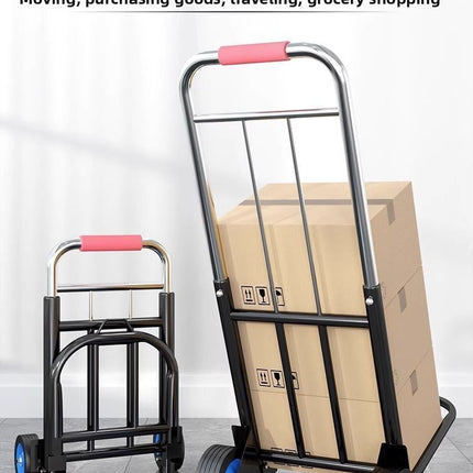 Hand-Pulled Cart Foldable Portable Luggage Cart Grocery Pulling Small Push Cart