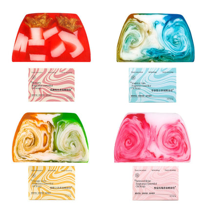 Kasha Da Style Colorful Fragrance Handmade Soap Large Bar Cut Gift Soap Bath Face Wash Essential Oil Soap