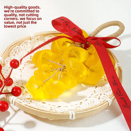 Ingot Soap Creative Handmade Gold Ingot Crystal Grape Soap Hand Washing Bathing Plant Essential Oil Ingot Fragrance Soap String