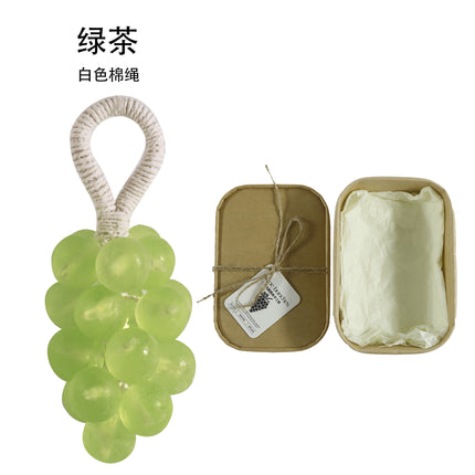 Custom Crystal Grape Soap Handmade DIY Gemstone Transparent Grape Cluster Handmade Soap Gift Box Imitation Grape Scented Soap
