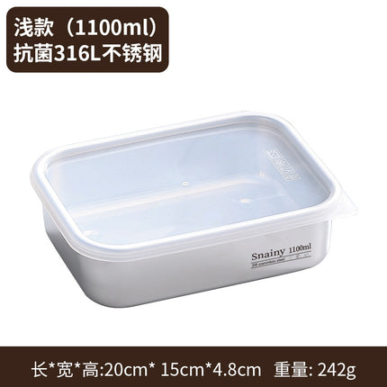 316 Stainless Steel Food Storage Containers with Lids - Food Grade Fridge Organizer, Leak-Proof