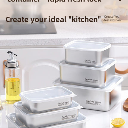 316 Stainless Steel Food Storage Containers with Lids - Food Grade Fridge Organizer, Leak-Proof