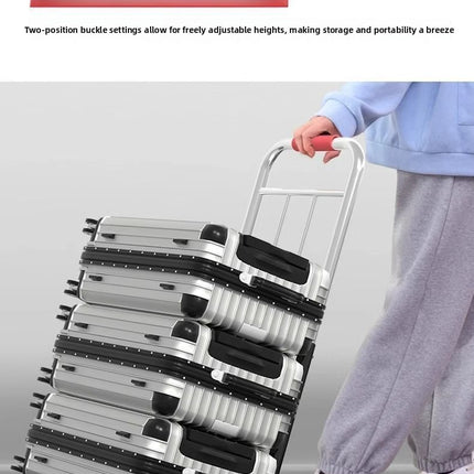 Hand-Pulled Cart Foldable Portable Luggage Cart Grocery Pulling Small Push Cart