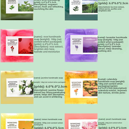 Niyantang Floral Plant Essential Oil Handmade Soap Aloe Vera Handmade Soap Rose Honey Face Wash Oil Control Cleansing Handmade Soap