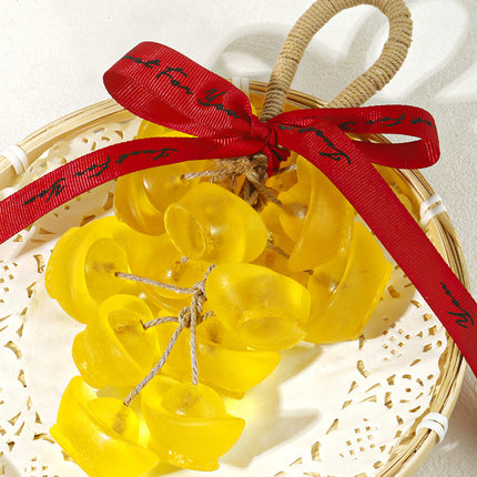 Ingot Soap Creative Handmade Gold Ingot Crystal Grape Soap Hand Washing Bathing Plant Essential Oil Ingot Fragrance Soap String