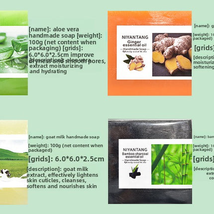 Niyantang Floral Plant Essential Oil Handmade Soap Aloe Vera Handmade Soap Rose Honey Face Wash Oil Control Cleansing Handmade Soap