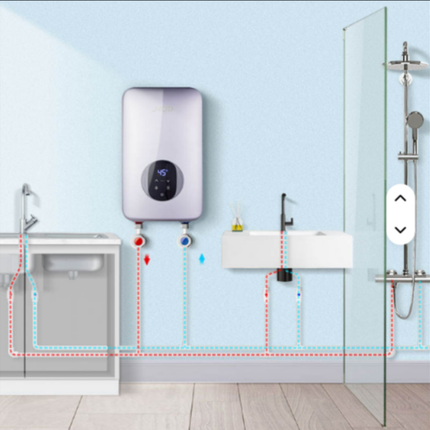 220V 4.5kW Wall-Mounted WiFi-Controlled Tankless Electric Water Heater for Bathroom Instant Water Heater