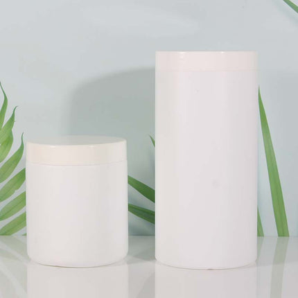 HDPE White Plastic Jars - 500ml/750ml/1000ml Food Grade Powder Storage