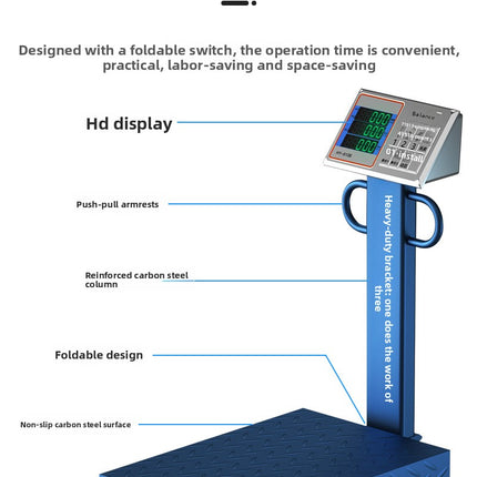 100kg-1000kg Industrial Platform Scale - Mobile Digital Floor Scale
