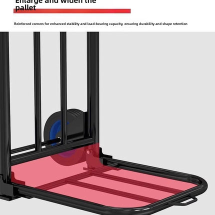 Hand-Pulled Cart Foldable Portable Luggage Cart Grocery Pulling Small Push Cart