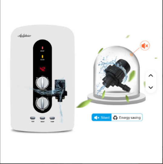 ODM built-in water pump tankless bathroom instant electric water heater with 30W mini booster pump