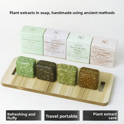 Shampoo Soap Sample Herbal Plant Platycladus Arborvitae Leaf Shampoo Soap Bar Travel Size Mini Portable Travel Hotel Small Soap
