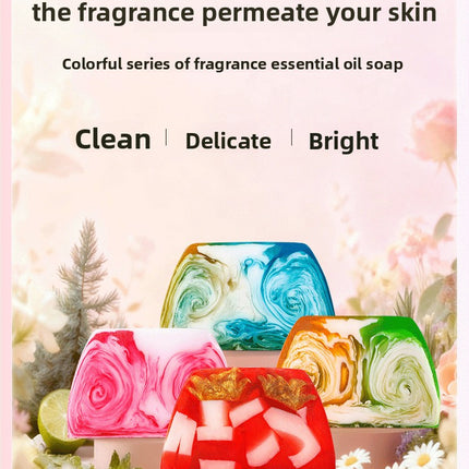 Kasha Da Style Colorful Fragrance Handmade Soap Large Bar Cut Gift Soap Bath Face Wash Essential Oil Soap