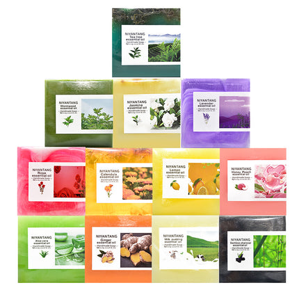 Niyantang Floral Plant Essential Oil Handmade Soap Aloe Vera Handmade Soap Rose Honey Face Wash Oil Control Cleansing Handmade Soap