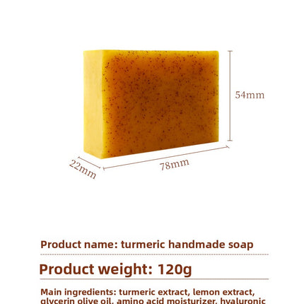 Cross-Border Foreign Trade European and American Style Scrub Particles Kojic Acid Turmeric Lemon Essential Oil Handmade Soap Bath Face Wash Handmade Soap