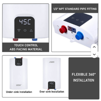 JNOD 380V-400V 12kW Three-Phase Anti-Lock Braking System Covers Whole-House Shower Instant Electric Water Heater