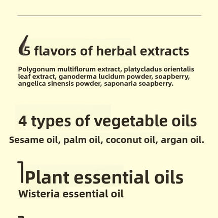 Polygonum Multiflorum and Platycladus Arborvitae Leaf Shampoo Soap Herbal Hair Care Amino Acid Handmade Soap Anti-Dandruff Shampoo Bar Essential Oil Soap Hair Washing Soap
