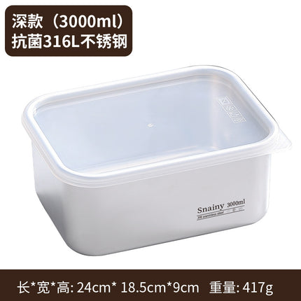 316 Stainless Steel Food Storage Containers with Lids - Food Grade Fridge Organizer, Leak-Proof