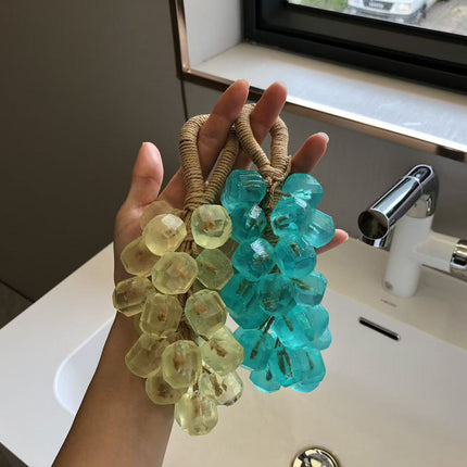 Custom Crystal Grape Soap Handmade DIY Gemstone Transparent Grape Cluster Handmade Soap Gift Box Imitation Grape Scented Soap