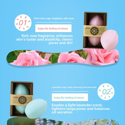 [Thailand Same Style] Rose Bath Essential Oil Soap Anti-Mite Milk Soap Oil Control Cleansing Handmade Soap
