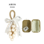 25 Beige Pearl Grape Soap Gift Box (Handmade, No Returns or Exchanges) Without Bow