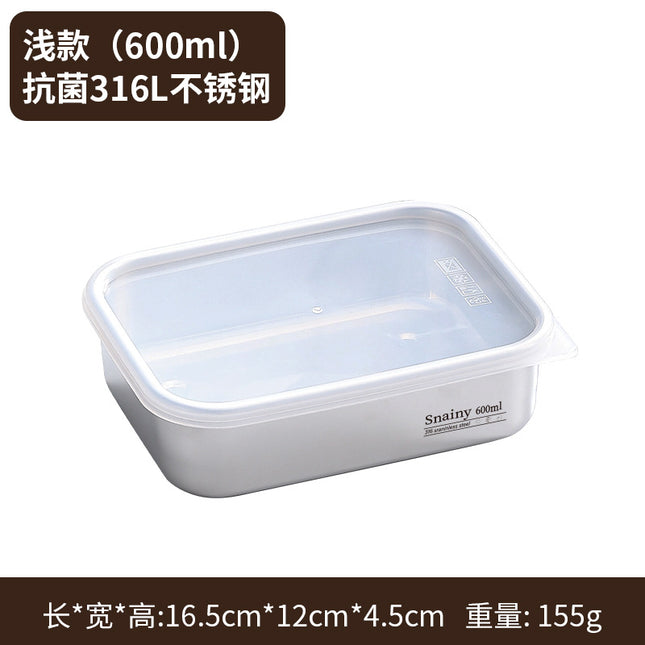 316 Stainless Steel Food Storage Containers with Lids - Food Grade Fridge Organizer, Leak-Proof
