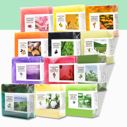 Niyantang Floral Plant Essential Oil Handmade Soap Aloe Vera Handmade Soap Rose Honey Face Wash Oil Control Cleansing Handmade Soap