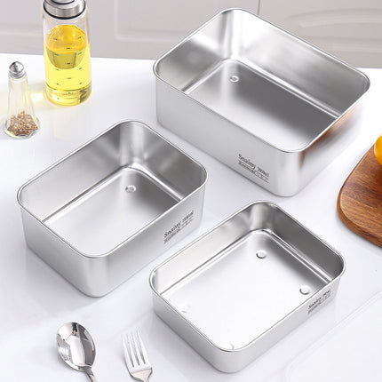316 Stainless Steel Food Storage Containers with Lids - Food Grade Fridge Organizer, Leak-Proof