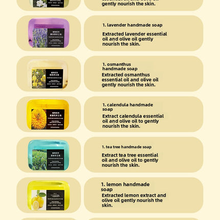 Manufacturer Wholesale Plant Refreshing Oil Control Handmade Soap Bath Cleansing Soap Cleansing Face Soap Essential Oil Soap
