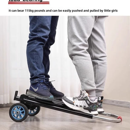 Hand-Pulled Cart Foldable Portable Luggage Cart Grocery Pulling Small Push Cart