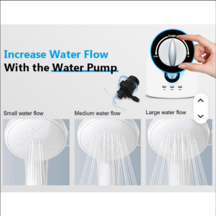 ODM built-in water pump tankless bathroom instant electric water heater with 30W mini booster pump
