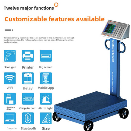 100kg-1000kg Industrial Platform Scale - Mobile Digital Floor Scale