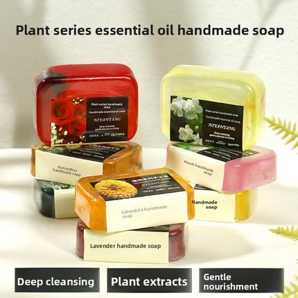 Manufacturer Wholesale Plant Refreshing Oil Control Handmade Soap Bath Cleansing Soap Cleansing Face Soap Essential Oil Soap