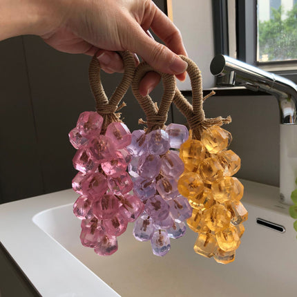 Custom Crystal Grape Soap Handmade DIY Gemstone Transparent Grape Cluster Handmade Soap Gift Box Imitation Grape Scented Soap