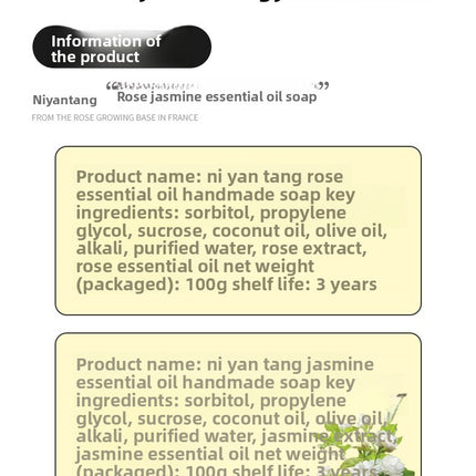 Manufacturer Wholesale Oval Rose Jasmine Handmade Soap for Men and Women Bathing and Face Washing Soap Oil Control Soap Plant Essential Oil Soap