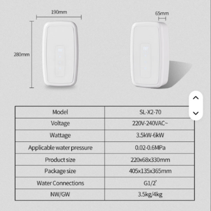 5.5kW Tankless Shower Water Heater Electric Water Heater CE Electric Water Heater Instant Electric Water Heater
