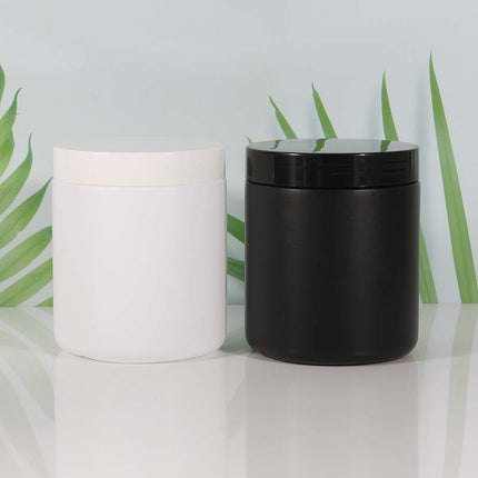 HDPE White Plastic Jars - 500ml/750ml/1000ml Food Grade Powder Storage