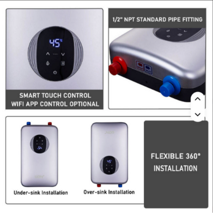 220V 4.5kW Wall-Mounted WiFi-Controlled Tankless Electric Water Heater for Bathroom Instant Water Heater