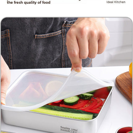 316 Stainless Steel Food Storage Containers with Lids - Food Grade Fridge Organizer, Leak-Proof