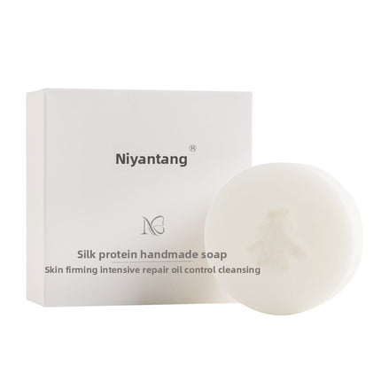 Niyantang Handmade Goat Milk Soap Round Silk Protein Essential Oil Soap for Face and Body Bathing