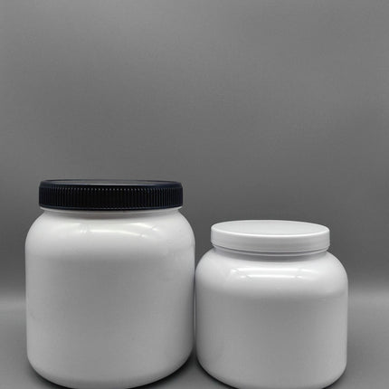 1000ml White HDPE Plastic Jar - 500g Powder Storage for Protein & Milk